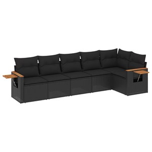 Maison exclusive - salon de jardin 6 pcs avec coussins noir résine tressée