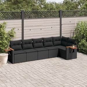 Maison exclusive - salon de jardin 6 pcs avec coussins noir résine tressée