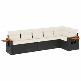 Maison exclusive - salon de jardin 6 pcs avec coussins noir résine tressée