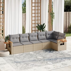 Maison exclusive - salon de jardin avec coussins 6 pcs beige résine tressée