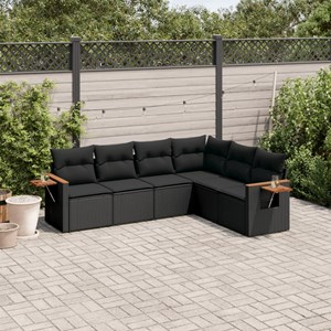 Maison exclusive - salon de jardin 6 pcs avec coussins noir résine tressée