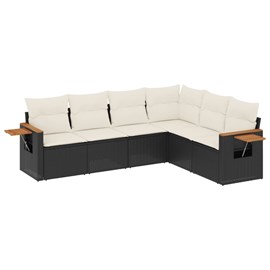 Maison exclusive - salon de jardin 6 pcs avec coussins noir résine tressée