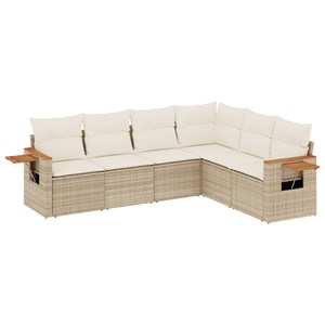Maison exclusive - salon de jardin avec coussins 6 pcs beige résine tressée