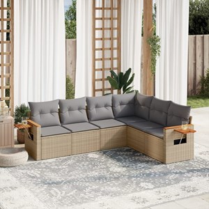 Maison exclusive - salon de jardin avec coussins 6 pcs beige résine tressée