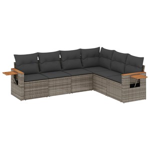 Maison exclusive - salon de jardin 6 pcs avec coussins gris résine tressée