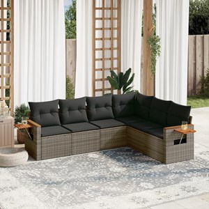 Maison exclusive - salon de jardin 6 pcs avec coussins gris résine tressée