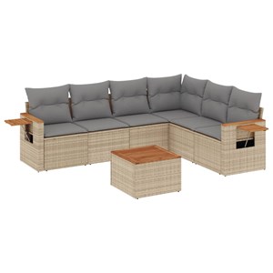 Maison exclusive - salon de jardin avec coussins 7 pcs beige résine tressée