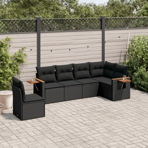 Maison exclusive - salon de jardin 6 pcs avec coussins noir résine tressée