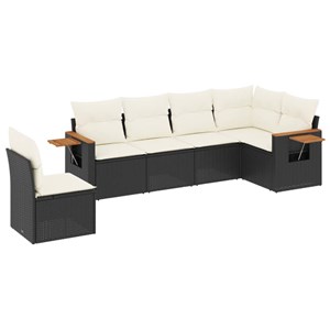 Maison exclusive - salon de jardin 6 pcs avec coussins noir résine tressée