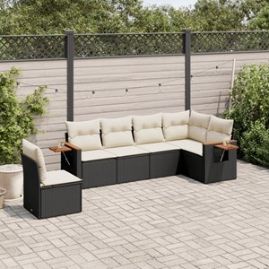 Maison exclusive - salon de jardin 6 pcs avec coussins noir résine tressée