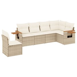 Maison exclusive - salon de jardin avec coussins 6 pcs beige résine tressée