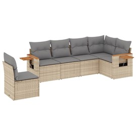 Maison exclusive - salon de jardin avec coussins 6 pcs beige résine tressée