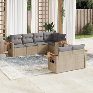 Maison exclusive - salon de jardin avec coussins 7 pcs gris résine tressée