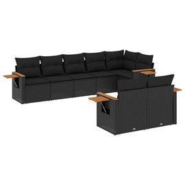 Maison exclusive - salon de jardin 8 pcs avec coussins noir résine tressée