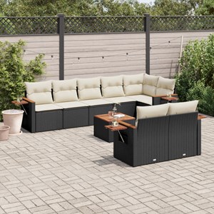 Maison exclusive - salon de jardin 9 pcs avec coussins noir résine tressée
