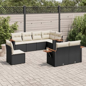 Maison exclusive - salon de jardin 8 pcs avec coussins noir résine tressée