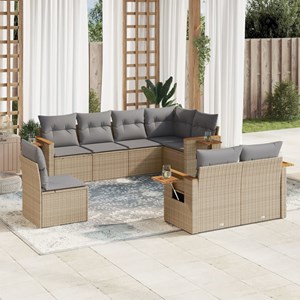Maison exclusive - salon de jardin avec coussins 8 pcs beige résine tressée