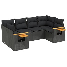 Maison exclusive - salon de jardin 6 pcs avec coussins noir résine tressée