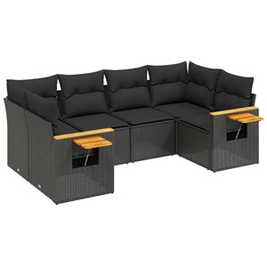 Maison exclusive - salon de jardin 6 pcs avec coussins noir résine tressée