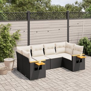 Maison exclusive - salon de jardin 6 pcs avec coussins noir résine tressée