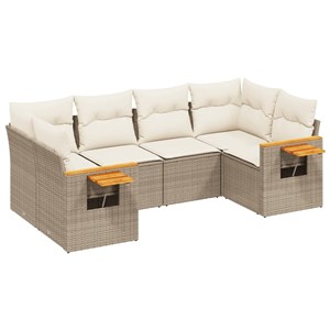 Maison exclusive - salon de jardin avec coussins 6 pcs beige résine tressée