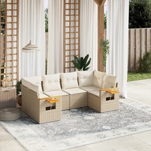 Maison exclusive - salon de jardin avec coussins 6 pcs beige résine tressée