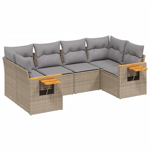 Maison exclusive - salon de jardin avec coussins 6 pcs beige résine tressée