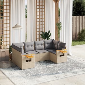 Maison exclusive - salon de jardin avec coussins 6 pcs beige résine tressée