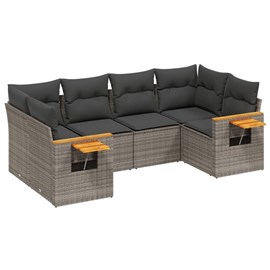 Maison exclusive - salon de jardin 6 pcs avec coussins gris résine tressée