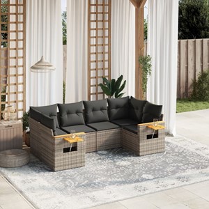 Maison exclusive - salon de jardin 6 pcs avec coussins gris résine tressée