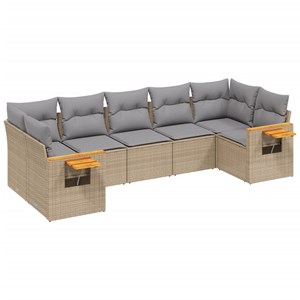 Maison exclusive - salon de jardin avec coussins 7 pcs beige résine tressée