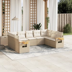 Maison exclusive - salon de jardin avec coussins 9 pcs beige résine tressée