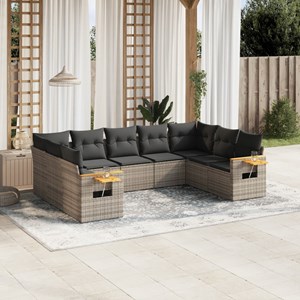 Maison exclusive - salon de jardin 9 pcs avec coussins gris résine tressée