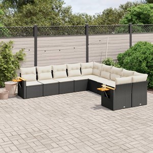 Maison exclusive - salon de jardin 10 pcs avec coussins noir résine tressée