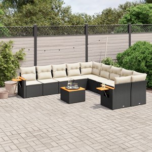 Maison exclusive - salon de jardin 11 pcs avec coussins noir résine tressée