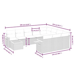 Maison exclusive - salon de jardin 11 pcs avec coussins noir résine tressée