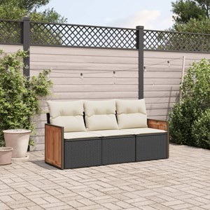 Maison exclusive - salon de jardin 3 pcs avec coussins noir résine tressée