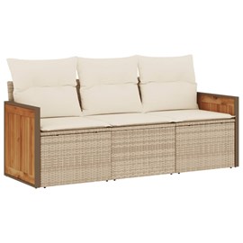 Maison exclusive - salon de jardin avec coussins 3 pcs beige résine tressée