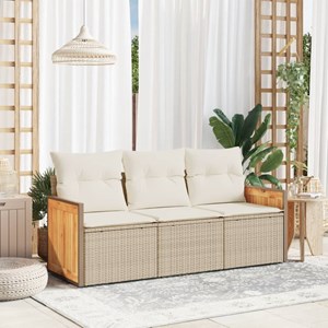 Maison exclusive - salon de jardin avec coussins 3 pcs beige résine tressée