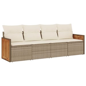 Maison exclusive - salon de jardin avec coussins 4 pcs beige résine tressée