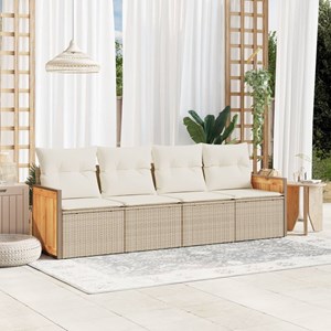 Maison exclusive - salon de jardin avec coussins 4 pcs beige résine tressée