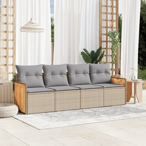 Maison exclusive - salon de jardin avec coussins 4 pcs beige résine tressée