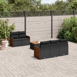 Maison exclusive - salon de jardin 6 pcs avec coussins noir résine tressée