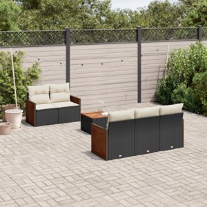 Maison exclusive - salon de jardin 6 pcs avec coussins noir résine tressée