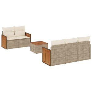 Maison exclusive - salon de jardin avec coussins 6 pcs beige résine tressée