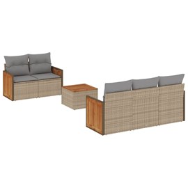Maison exclusive - salon de jardin avec coussins 6 pcs beige résine tressée