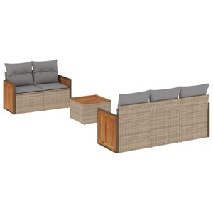 Maison exclusive - salon de jardin avec coussins 6 pcs beige résine tressée