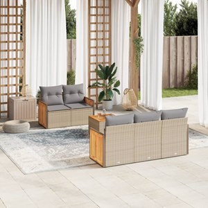Maison exclusive - salon de jardin avec coussins 6 pcs beige résine tressée