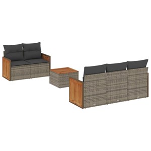 Maison exclusive - salon de jardin 6 pcs avec coussins gris résine tressée