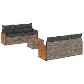 Maison exclusive - salon de jardin avec coussins 7 pcs gris résine tressée